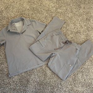 XS grey FIGS scrub set